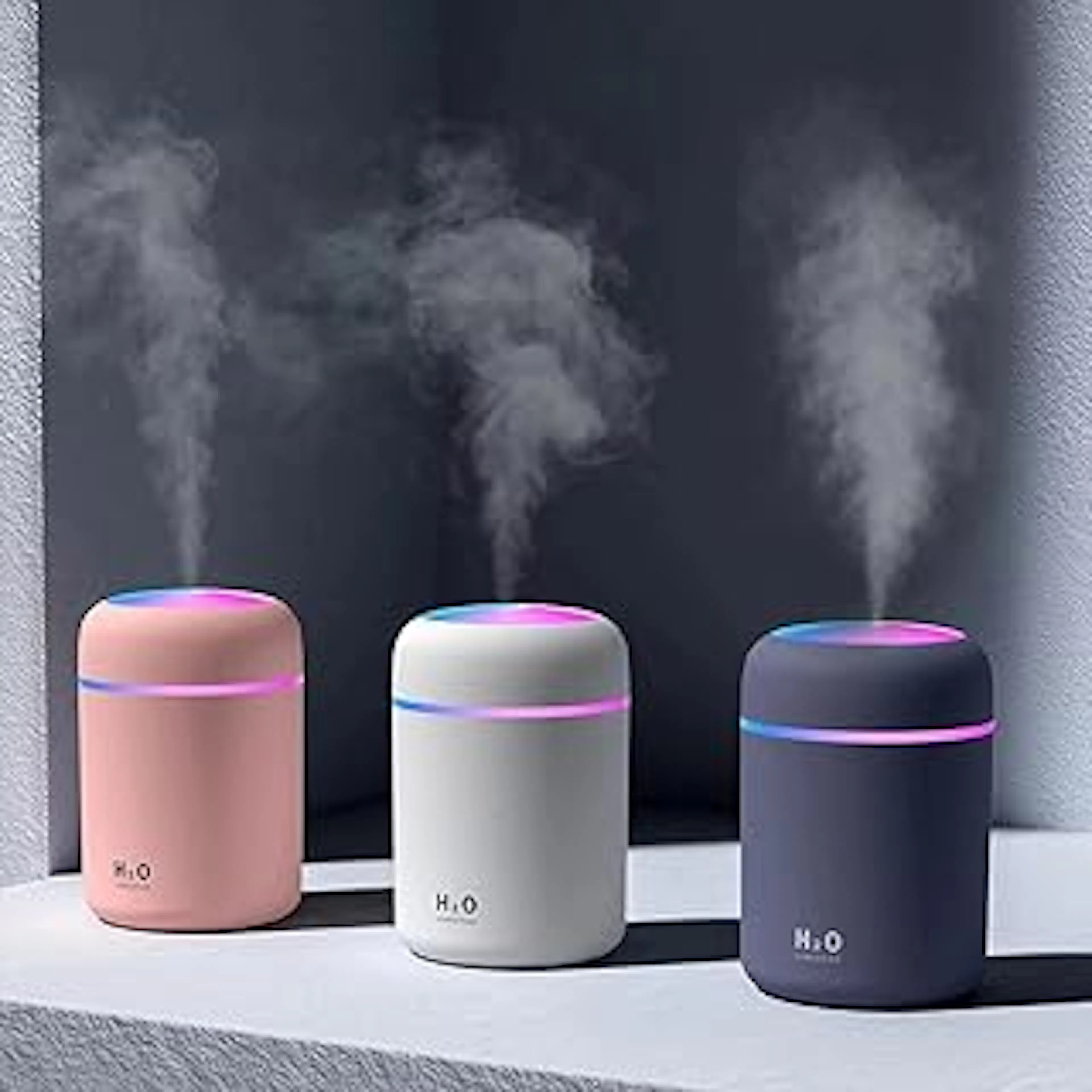 300ml Essential Oil Diffuser & Humidifier – Ultrasonic Cool Mist with Quiet Operation, LED Lights – Aromatherapy Air Freshener for Home, Office, Car(Colours May Vary)