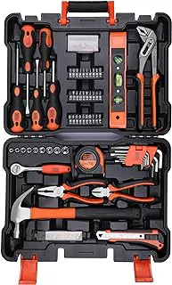 BLACK+DECKERBMT154C Hand Tool Kit for Home & DIY Use (154-Piece) - Includes Screwdriver, Wrench, Ratchet, Utility Knife, Saw, Claw Hammer, Measuring Tape and Plier, ORANGE & BLACK