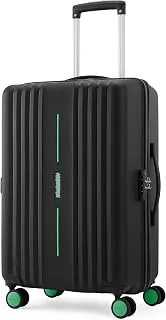 American TouristerCleva S | Luggage Trolley Bag (67 cm) | 360° 8 Wheel Travel Luggage | 2 Compartments | Hard Luggage Polypropylene Suitcase | Mounted TSA Lock | 3 Years Warranty | Black & Aura Green