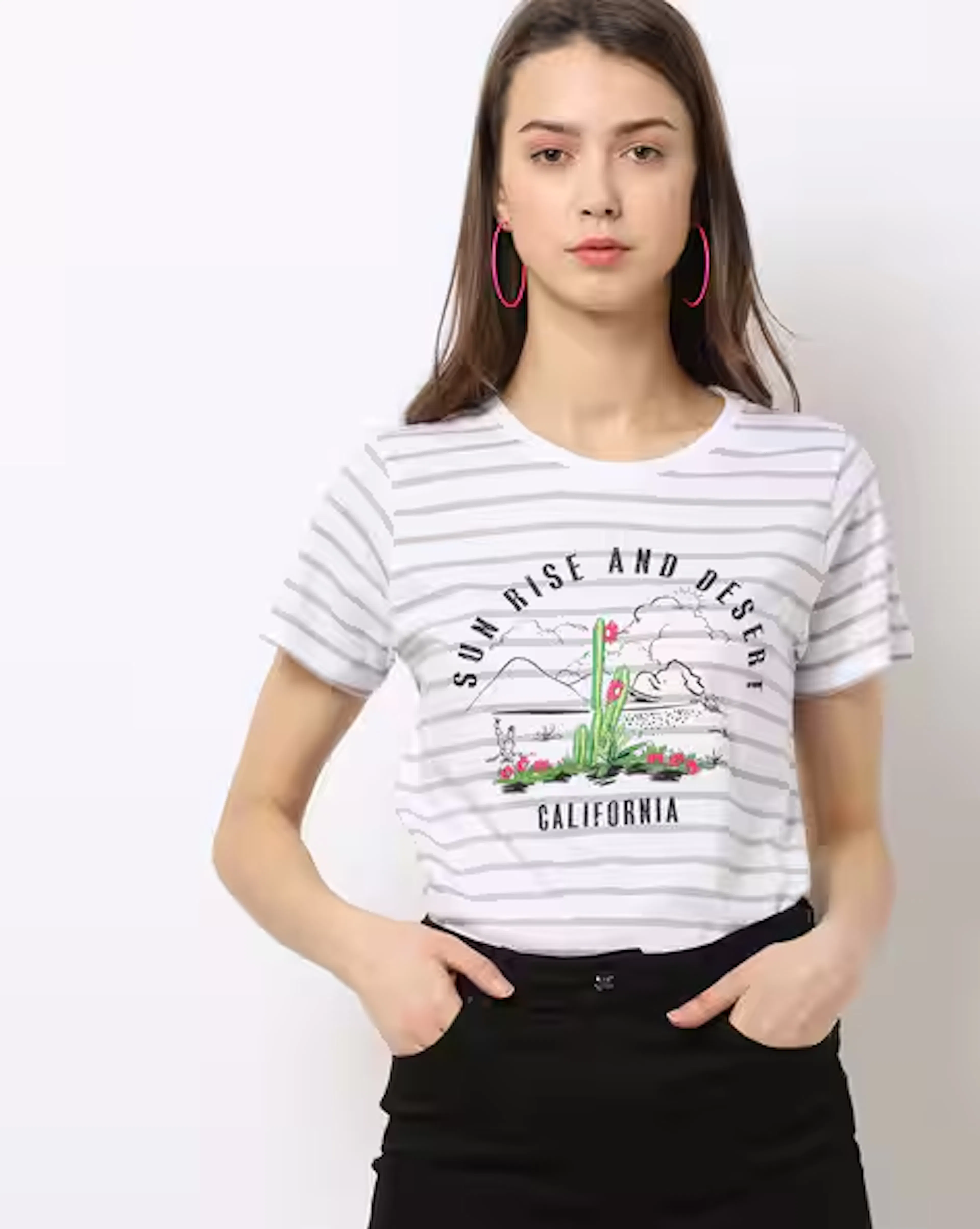 Graphic Print Round-Neck T-shirt