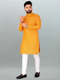 Svatantra Men Printed Straight Kurta