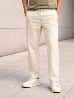 GADGETPULSE Relaxed Men White Trousers