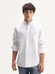 RARE RABBIT Men Solid Casual White Shirt