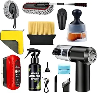 Venozo10 PCS Car Cleaning Kit Combo Car Vacuum Cleaner | Complete Car Interior Cleaning Kit | Car Duster, Detailing Brush, Anti Fog Spray & Microfiber Cloth,car dustbin | Car Accessories Set