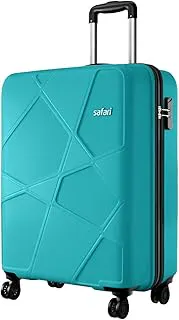 SafariPentagon Pro 8 Wheels Spinner 55Cm Cabin Trolley Bag Hard Case Polypropylene, 360° Wheeling Carry On Luggage for Men & Women, Travel Suitcase, Cyan