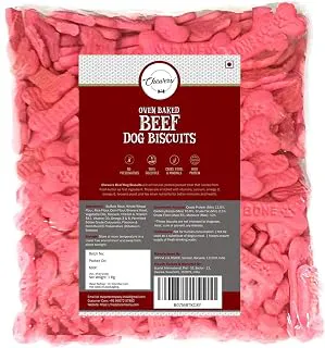 Chewers Oven Baked Real Beef (Buffalo) Dog Biscuits, Beef Flavour, Dog Treat 1 Kg