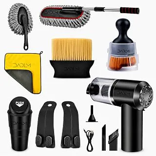 DADLM® 9 PCS - Microfiber Car Duster Kit|Interior & Exterior Car Cleaning Detailing Tools|Scratch & Lint Free Microfiber Cloth,Car DustBin|Car Seat Headrest Double Hooks|Extendable Long Handle Duster