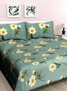riterom 204 TC Cotton Double Floral Bedsheet