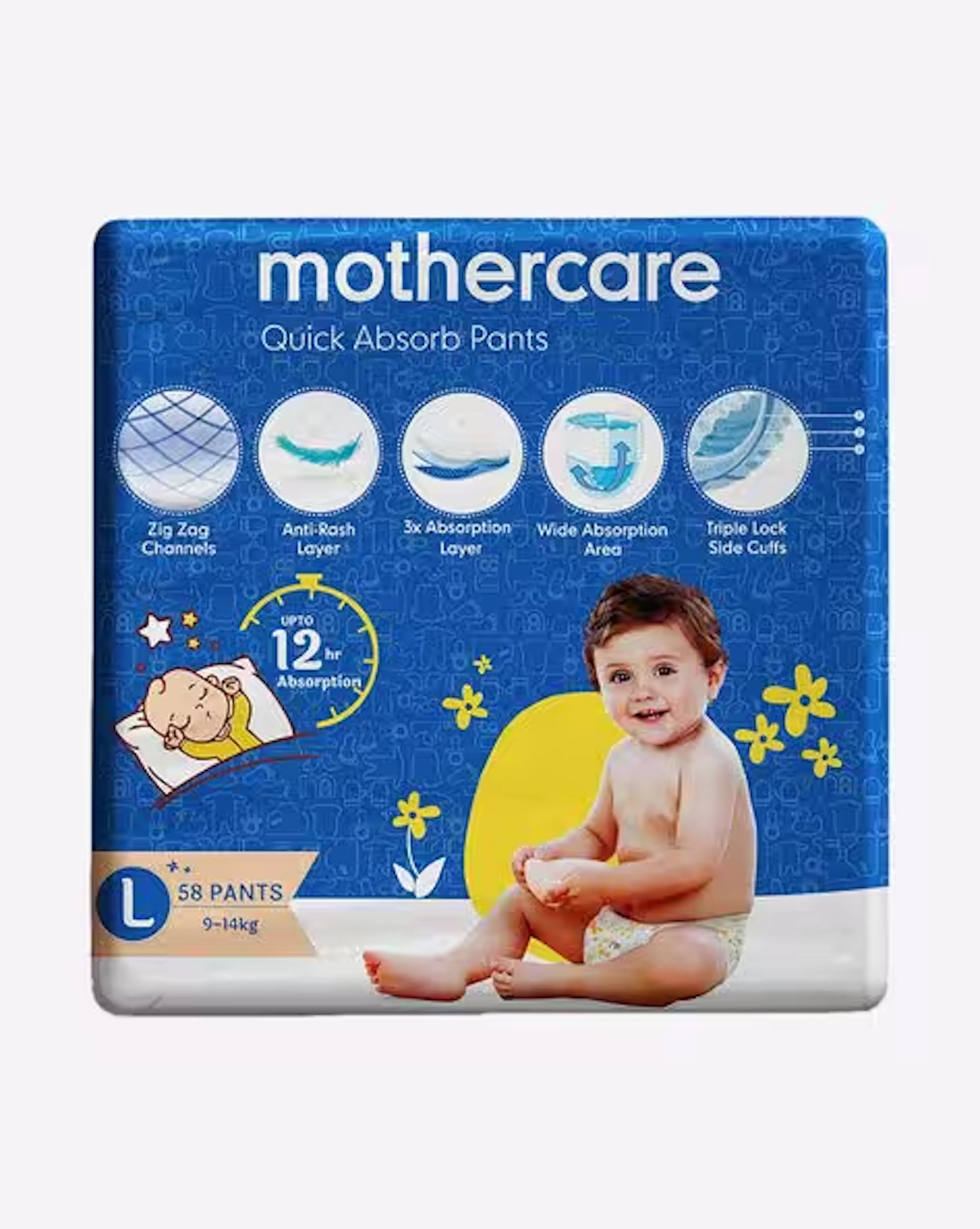 Pack of 58 Quick Absorb Large Pant Diapers