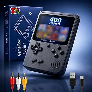 TOYTONIC Rechargeable Pocket Video Game Console for Kids 400-in-1 Retro Handheld Gaming Device with Built-in Classic Games, TV Output Support(Color Assorted)