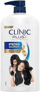 Clinic Plus Strong & Long Shampoo 1 L|| With Milk Proteins & Multivitamins for Healthy and Long Hair - Strengthening Shampoo for Hair Growth Sweet and Light