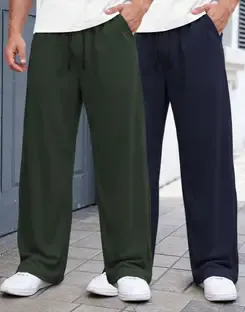 MADBROS Solid Men Olive, Dark Blue Track Pants