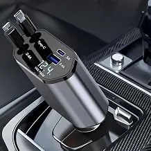 120W Fast Car Charger with Retractable Type-C Charging Cable for 4 Devices – Universal Car Charger Review