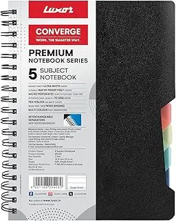 Luxor 5 Subject Single Ruled Notebook - A5 Size, 300 Pages, 70 GSM