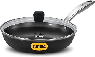 Hawkins 22 cm Futura Slim Cast Iron Frying Pan | Induction & Gas Safe | Lighter to Handle | for Eggs & Everyday Frying | with Lid | Black (IMF22G)|Induction and Gas Stove Compatible Cast Iron