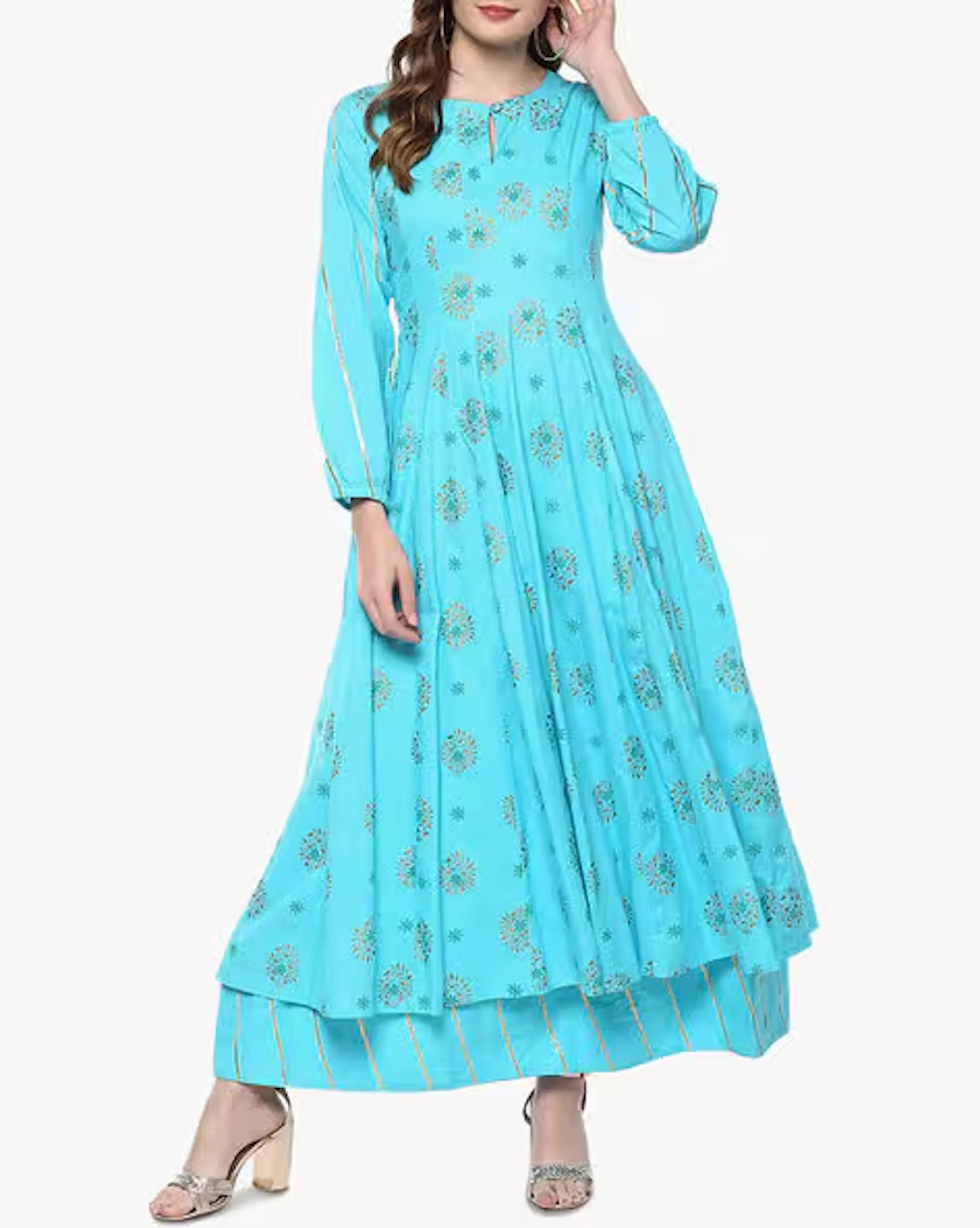 Floral Print Anarkali Kurta