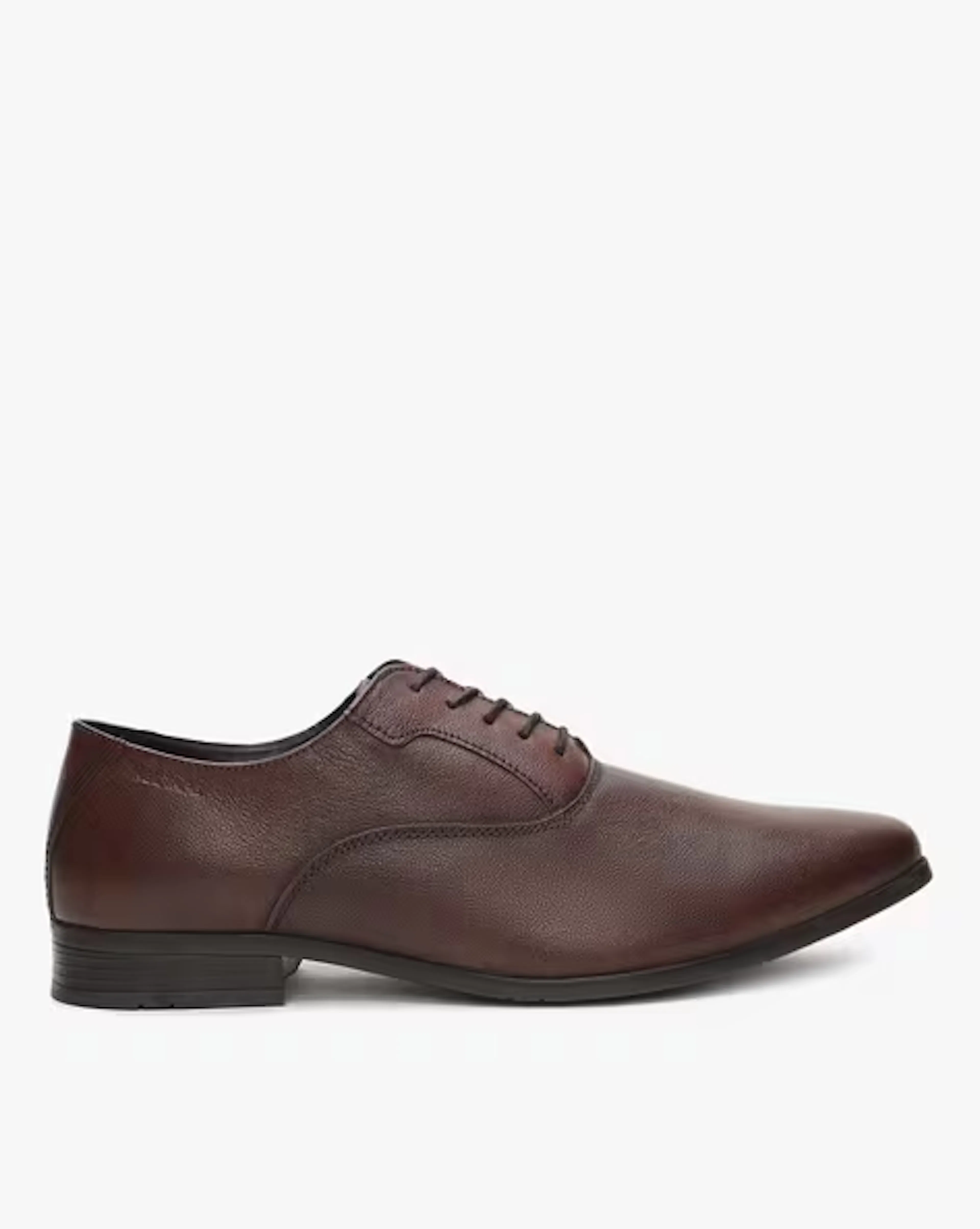 Lace-Up Leather Oxfords with Broguing