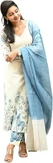 ANNI DESIGNERWomen’s Rayon Viscose Straight Printed Kurta with Pant and Dupatta | Elegant Floral Print Kurti Set | Soft Breathable Fabric | Stylish Ethnic Outfit for Office, Festive & Casual Occasion