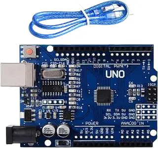 Tishvi UNO R3 SMD Single Board Computer with USB Cable | ATmega328Pb & FT232R Chipset | Rugged Industrial Microcontroller Module | Compatible with Arduino IDE