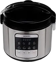 AGARO Royal Electric Rice Cooker, 5 Litre Ceramic Coated Inner Bowl, Steam Basket, 6 Preset Cooking Function With Advanced Fuzzy Logic, Keep Warm Function, 1.5Kgs (approx. 10 cups) raw rice, Silver