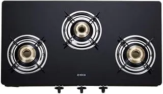 Elica Vetro Glass Top 3 Burner Gas Stove (703 CT VETRO BLK)
