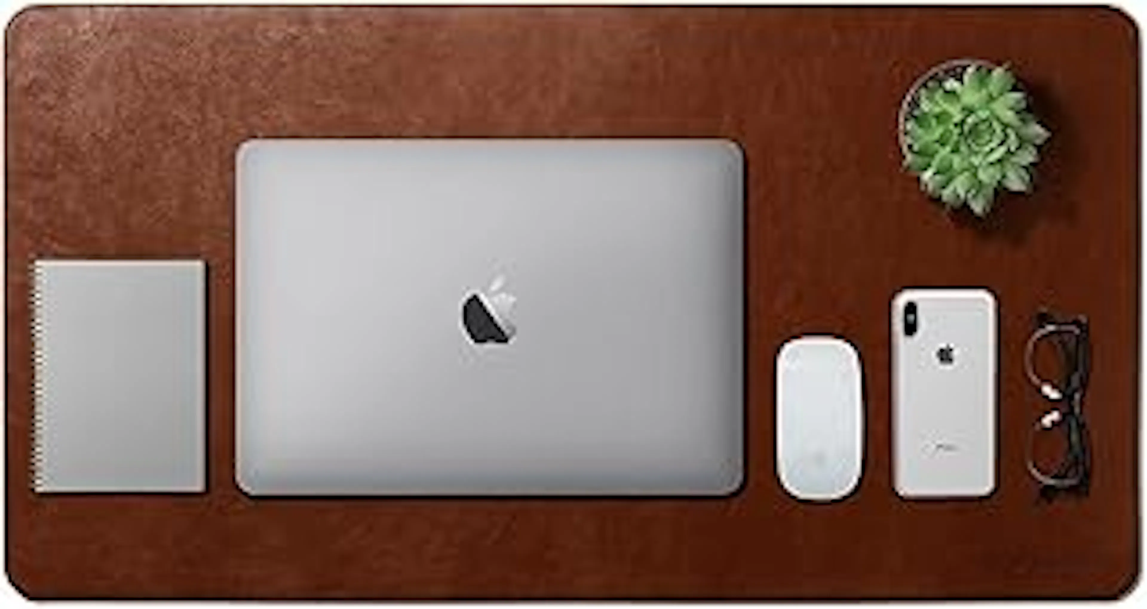 DailyObjects Large Premium Vegan Leather Desk Mat|Anti-Skid|Anti-Slip|85*45cm|Reversible Desk spread Turf Desk/Laptop Mat for Work from Home/Office/Gaming- Extended mouse pad and keyboard desk pad-Tan