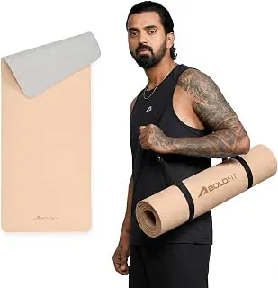 Boldfit Yoga Mats For Women Men Exercise Mat For Home Gym Anti Slip 6mm Workout Yoga Mat Gym Mats - Quartz Grey, Ethylene Vinyl Acetate
