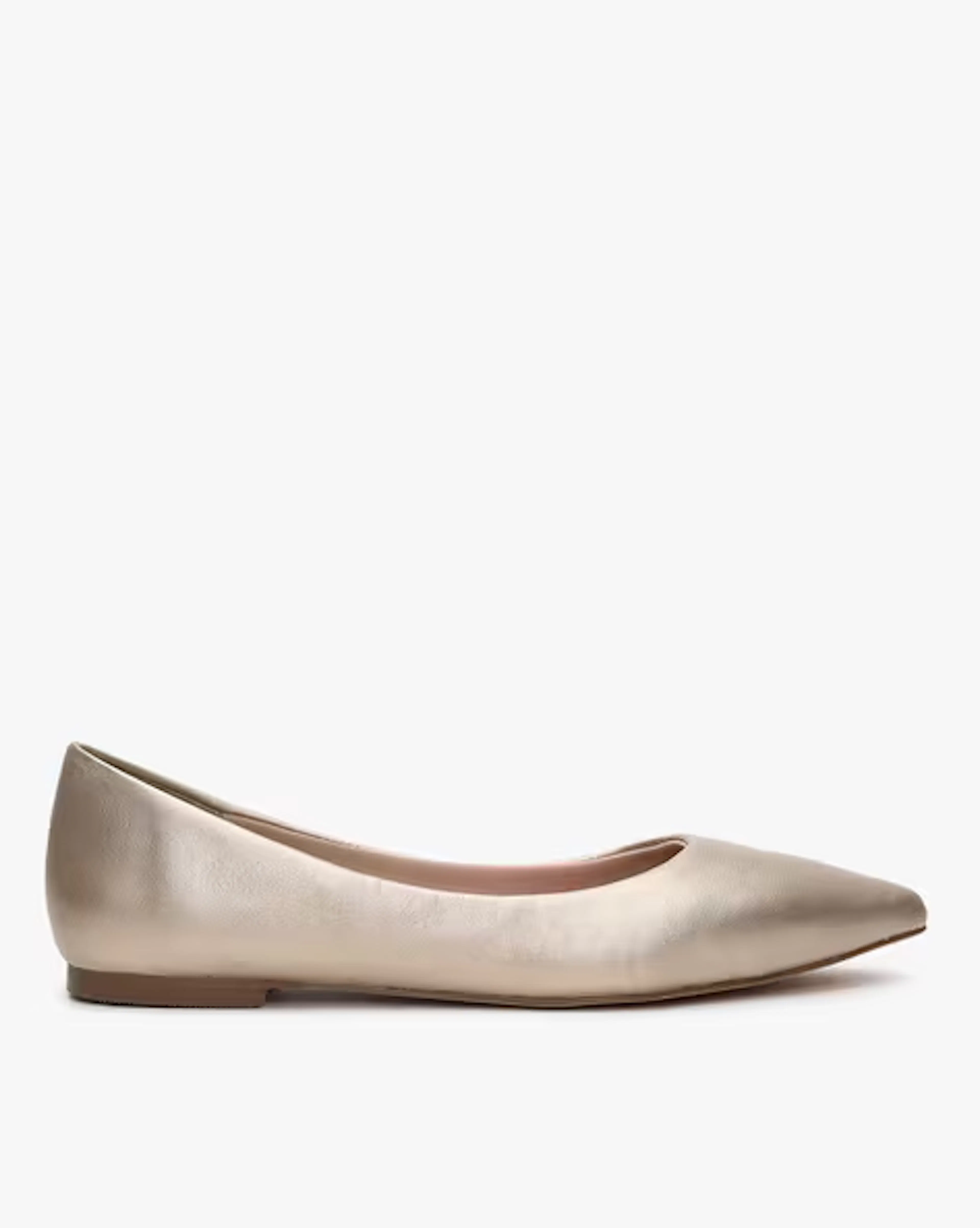 Metallic Pointed-Toe Ballerinas