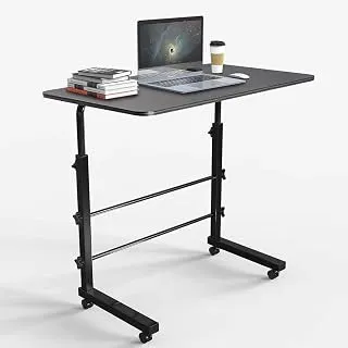 TEKCOOL Multi-Purpose Sofa Side Height-Adjustable Laptop Table with Docking for Tablet, Study Table, Portable, Ideal for Work from Home, DIY Table, Easy to Assemble (Black-Black)