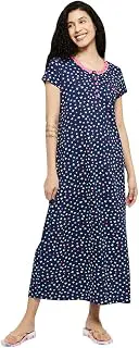MaxWomen Cotton Printed Midi Night Gown