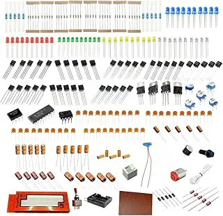Lalitha electronic components kit - Breadboard kit with 350+ components electronics kit includes breadboard, resistor kit, capacitors kit, transistors kit for prototyping projects, DIY Hobby projects