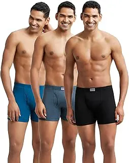 Jockey8008 Men Super Combed Cotton Rib Solid Boxer Brief with Ultrasoft and Durable Waistband_Pack of 3