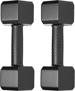 ProtonerPair Of 3 Kg Each Pvc Dumbbells Set Hex, Black