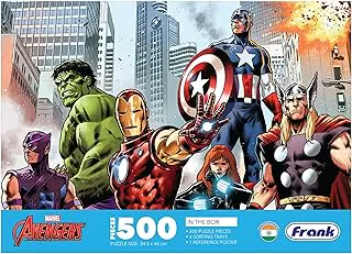 Frank Marvel Avengers 500 Piece Jigsaw Puzzle for Adults & Kids Above 10 Years | Realistic illustraions Fun & Challenging Educational Toys | Brain Booster Puzzle Games for Focus & Memory