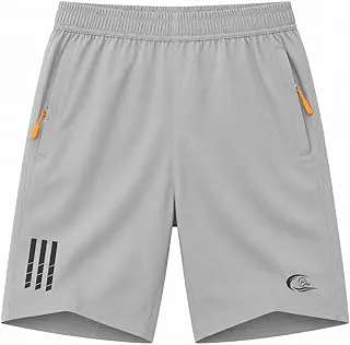 CBlueMen's Outdoor Quick Dry Lightweight Sports Shorts with 2 Zipper Pockets, Breathable Hiking Running Gym Workout Athletic Shorts
