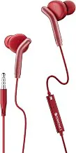 ZEBRONICSBRO 3.5mm Wired Earphones, in-Line MIC, Deep Bass, 1.2m Strong and Long Lasting Cable, Light Weight, Compatible with Mobile | Tablet | Laptop (Red)