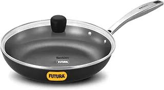 Hawkins 26 cm Futura Slim Cast Iron Frying Pan | Induction & Gas Safe | Lighter to Handle | for Eggs & Everyday Frying | with Lid | Black (IMF26G)|Induction and Gas Stove Compatible Cast Iron