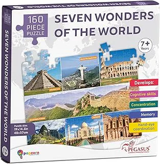 Popcorn Games & Puzzles 160 Piece Puzzle Seven Wonders of The World | Improves Your Child Cognitive Skills, Concentration, Memory & Coordination