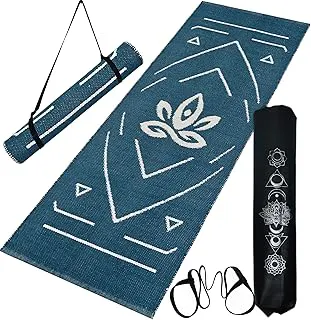 Premium Cotton Yoga Mat For Women Men With Assist Guide Lines, 7Mm Thick, Size- 2X6 Feet, Anti Skid Mat For Home Or Gym Workout, Pilates Color- Green