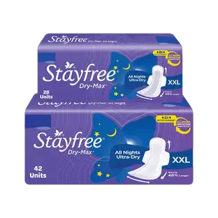 STAYFREE All Nights| All round protection through the night| 2x better coverage Sanitary Pad