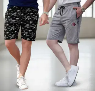 FEEL TRACK Printed Men Black, Grey Regular Shorts