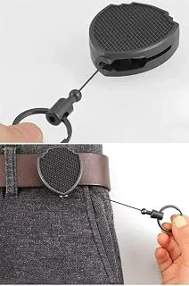 Heavy Duty I'd Card Retractable Black Stylish Shield identity Card yoyo Pulley reel, Key Chain id card Holder Belt Clip for id Cards rope for office staff, employee and students.