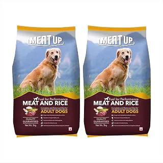 Meat Up Meat and Rice Adult Dry Dog Food, Total 6 kg