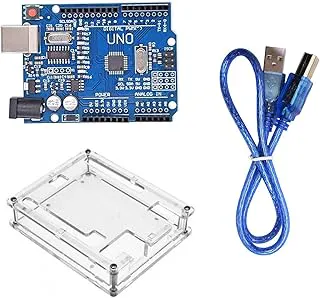 Electrobot UNO SMD Microcontroller Combo with USB Cable and Acrylic Case - Complete Protection and Connectivity Kit