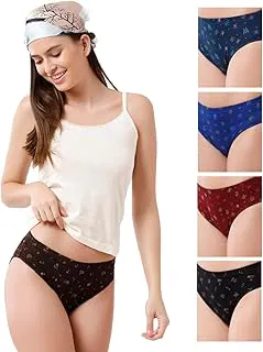 Rupa JonJon Ashwarya Printed Panties for Women, 100% Cotton Fabric, Anti-Bacterial, Pack of 5