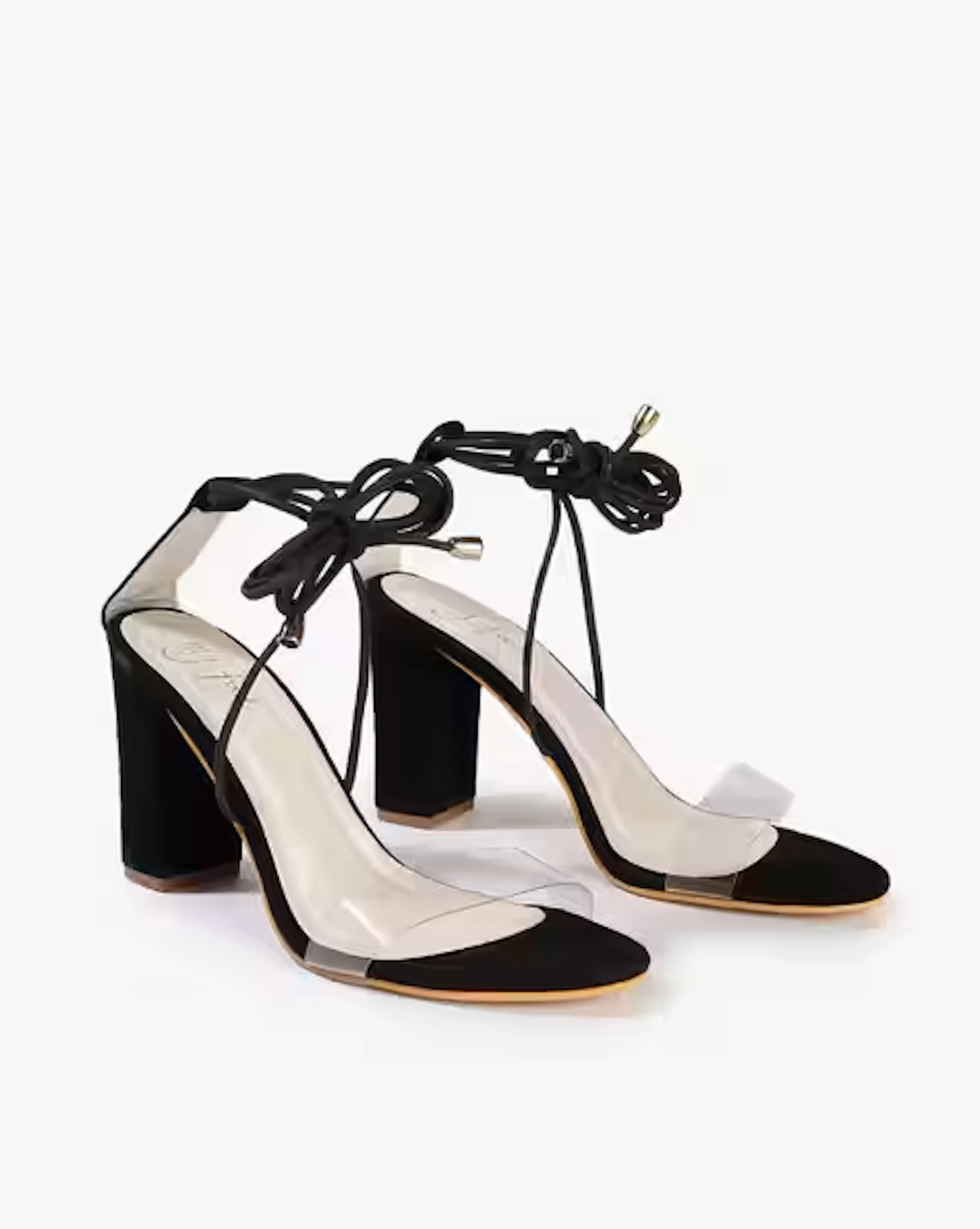 Chunky Heels with Tie-Up Ankle Loop
