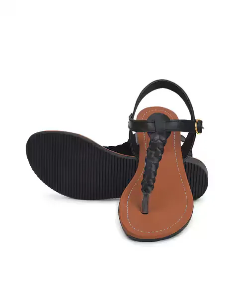 Braided T-strap Sandals