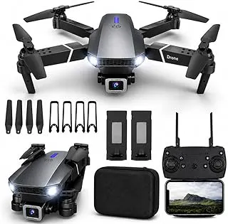 Drone with Dual 4K Camera for Adults | WiFi FPV RC Quadcopter with Camera | Live Video, Altitude Hold, 360° Flip, Headless Mode, One Key Takeoff & Carry Case