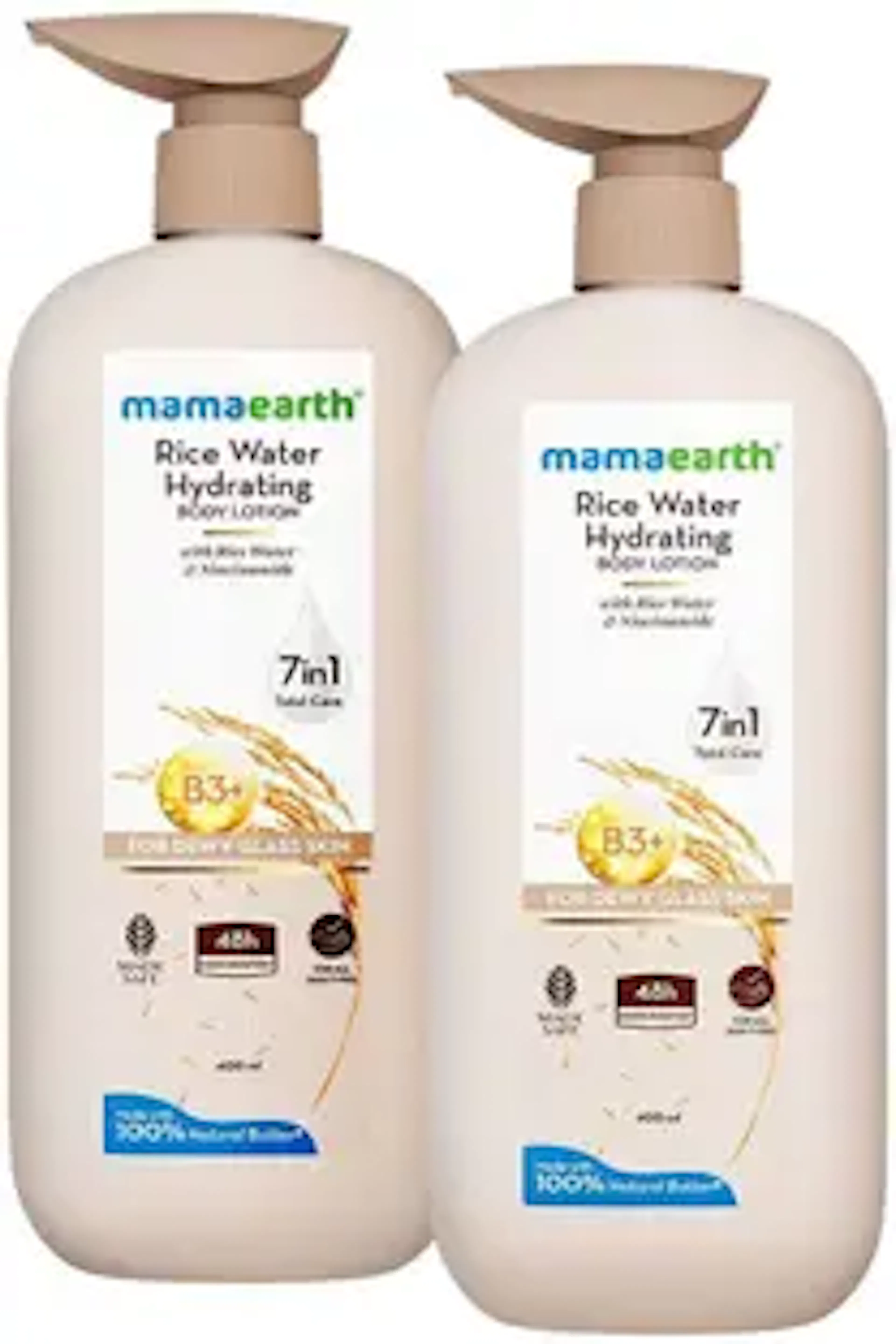 Mamaearth Rice Water Hydrating Body Lotion with Rice Water & Niacinamide for Glass Skin