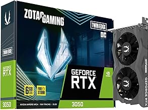 ZOTAC Gaming GeForce RTX 3050 6GB Twin Edge OC Graphics Card - Black | 6 GB | DLSS | GDDR6 | 96 bit | Dual Fan | SFF Ready | ZT-A30510H-10L | Only Graphics Card with 5 Year Warranty